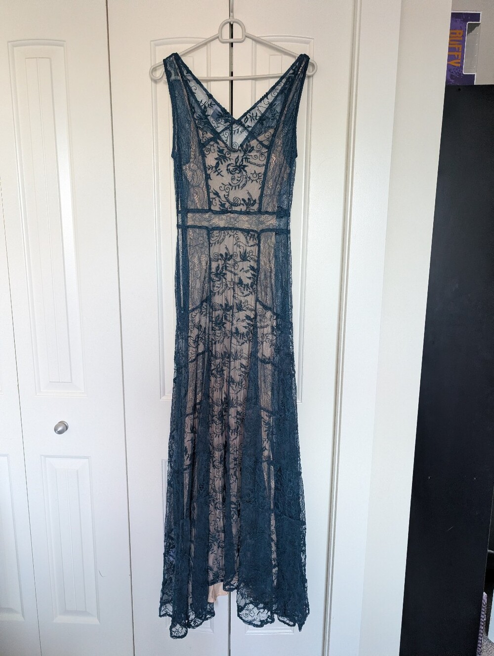 Lil by Anthopologie Hera Maxi Dress in Blue Lace - Picture 5 of 14